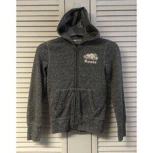 Roots Size M 7-8 Grey Speckled Zip Up Hoodie